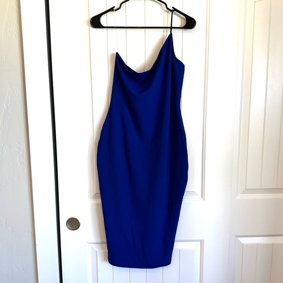 NWT NOOKIE designer cocktail party dress - penelope midi royal blue, L - Picture 3 of 7